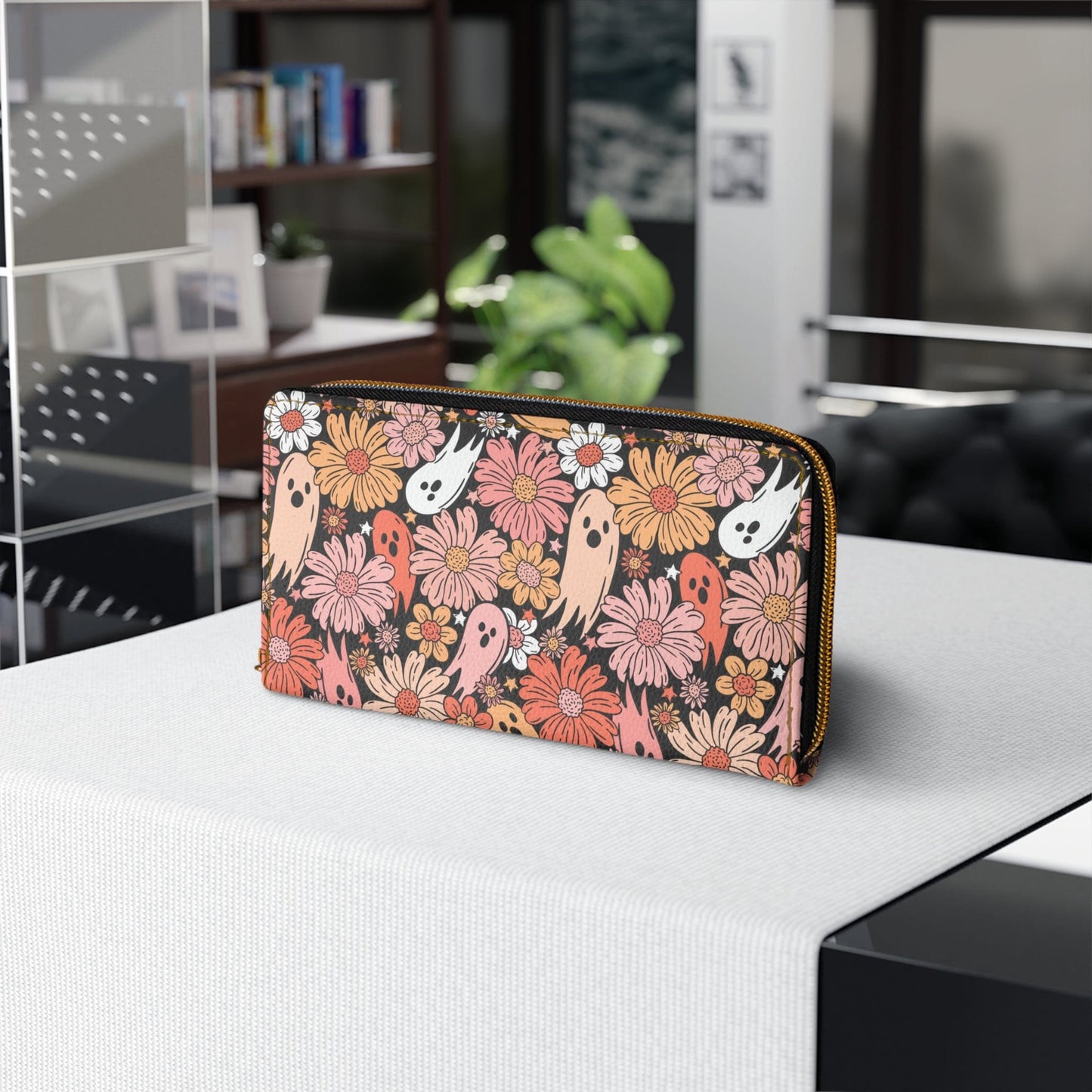 Floral Ghosts Zipper Wallet