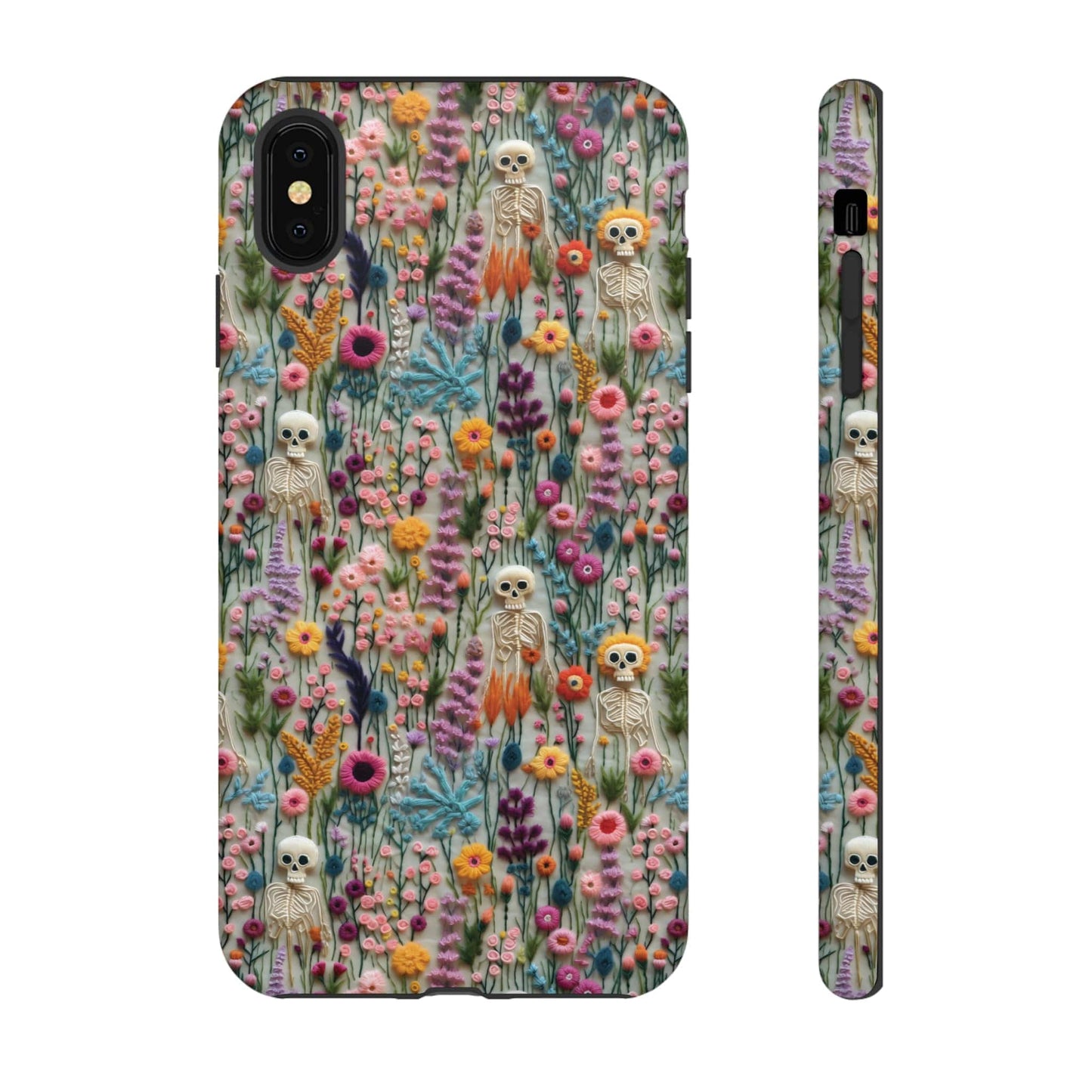 Floral Skeleton Impact Resistant Phone Case