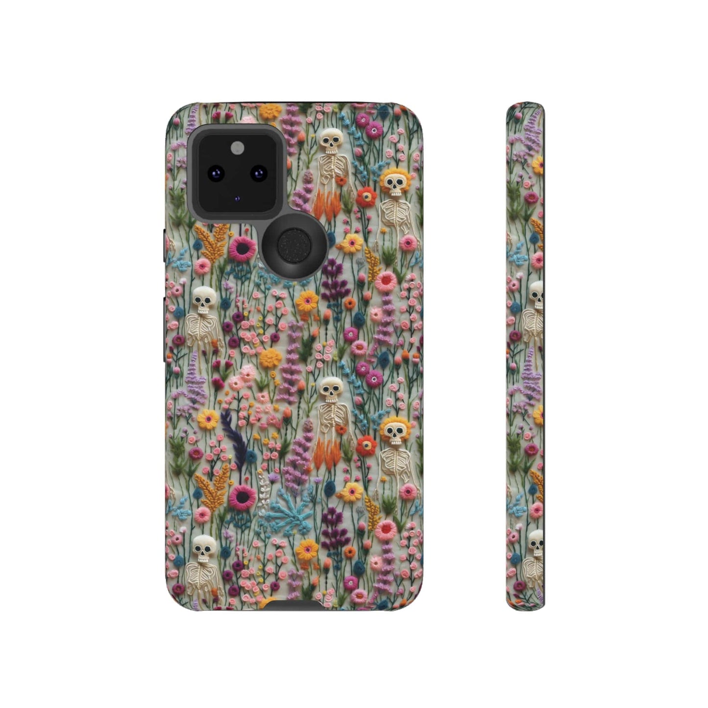 Floral Skeleton Impact Resistant Phone Case
