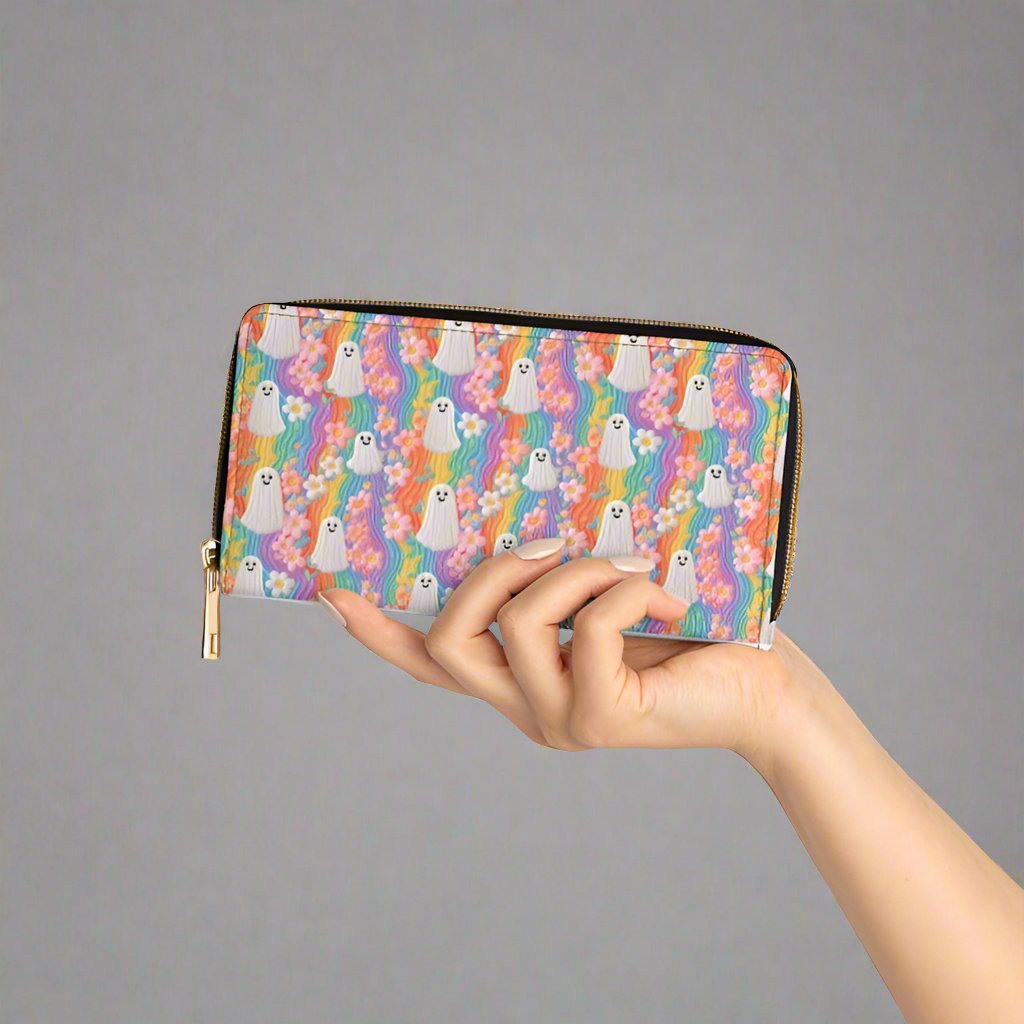 Pastel Ghost Zipper Wallet