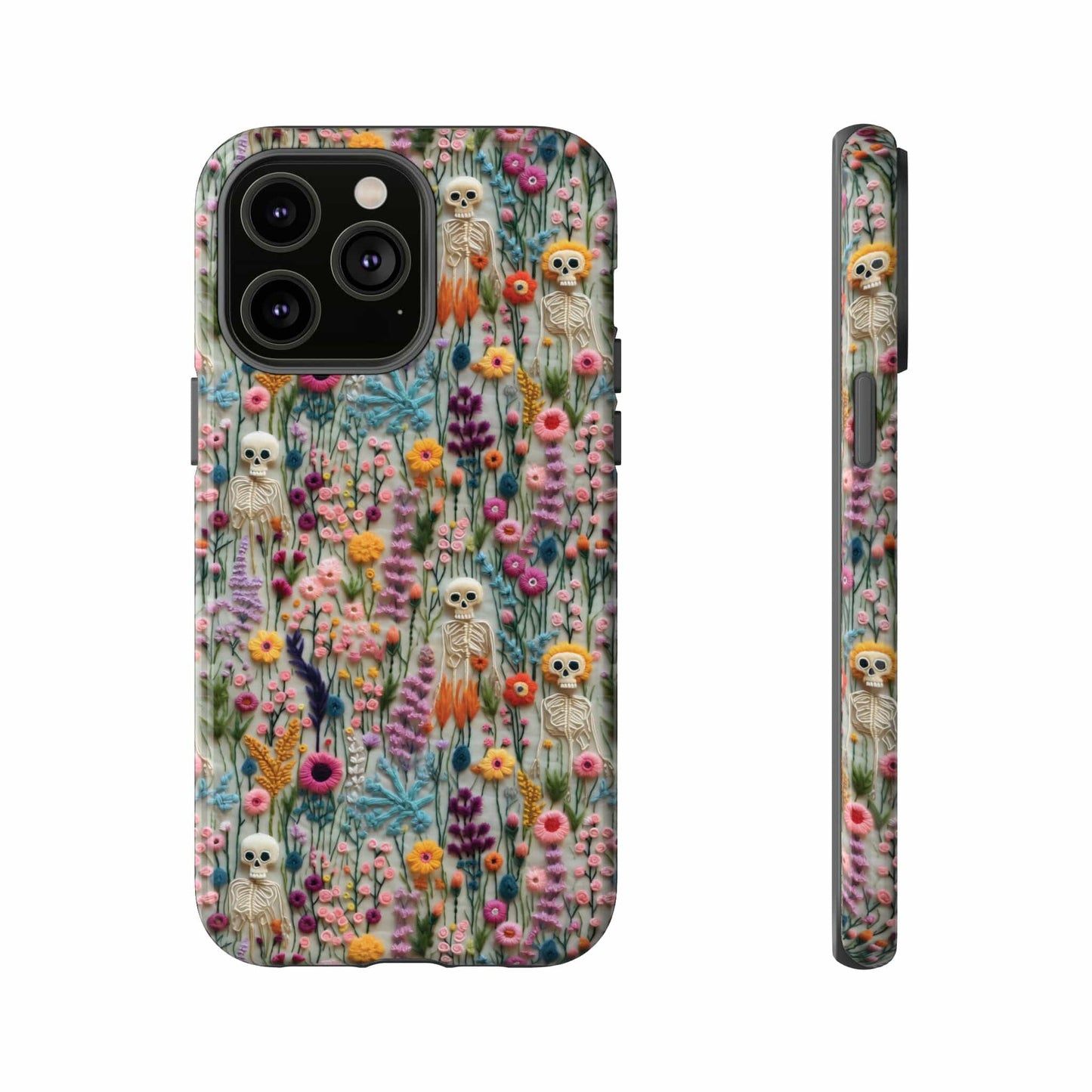 Floral Skeleton Impact Resistant Phone Case