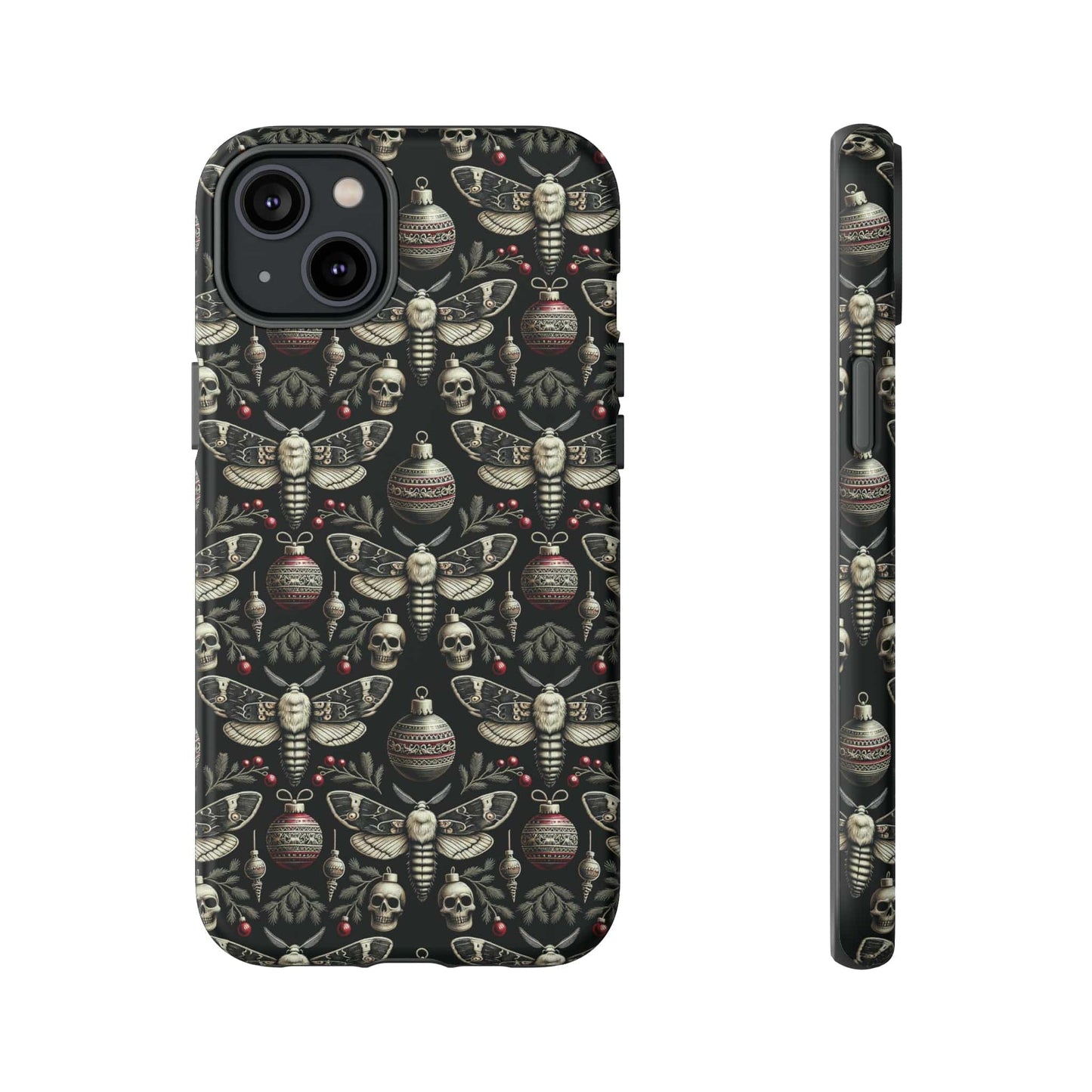 Dark Moth and Skull Holiday Phone Case