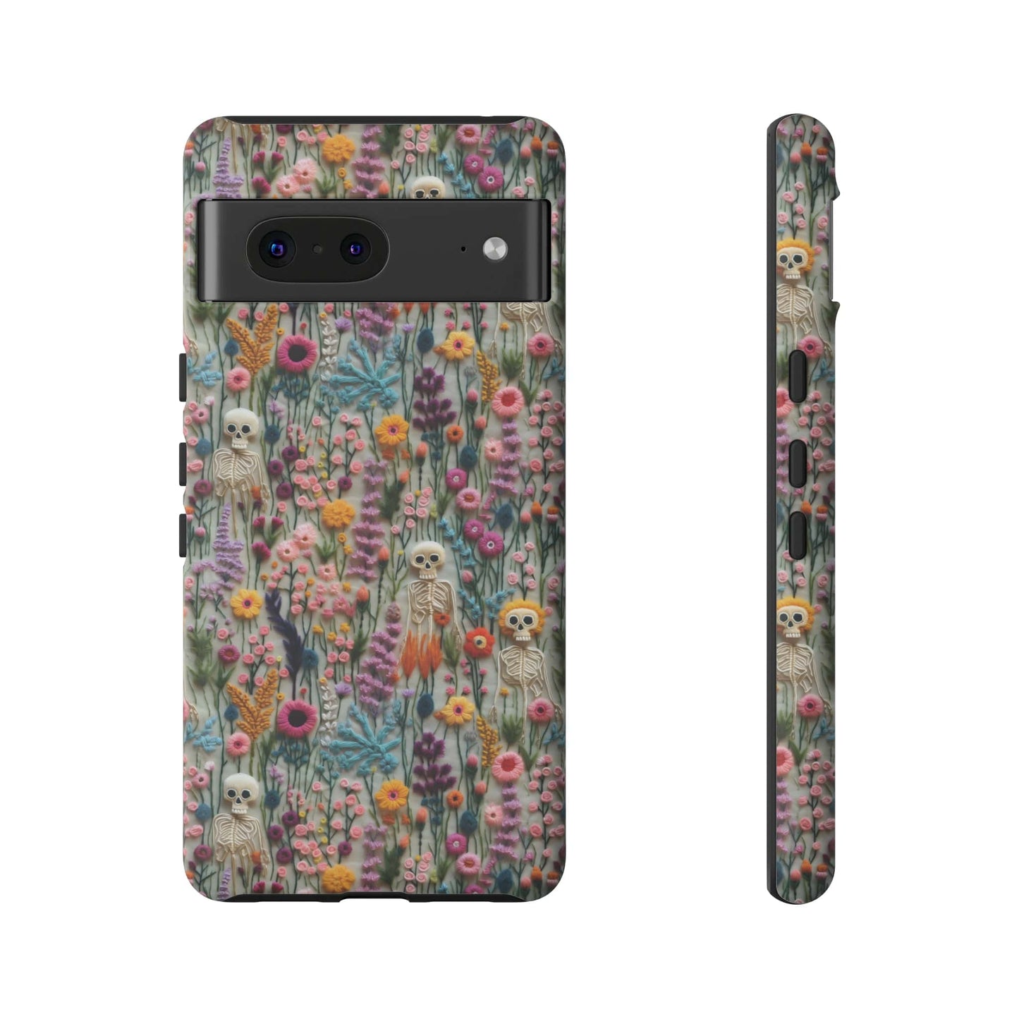 Floral Skeleton Impact Resistant Phone Case