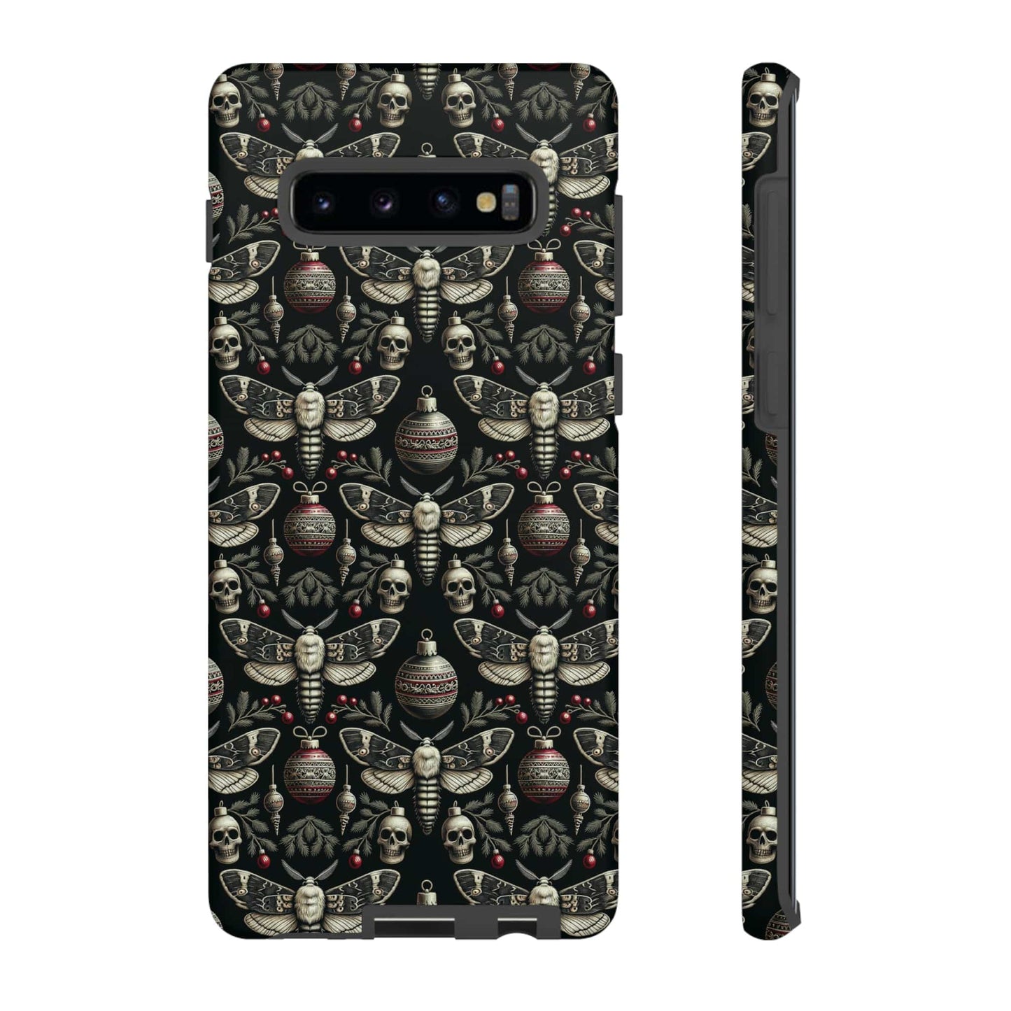 Dark Moth and Skull Holiday Phone Case