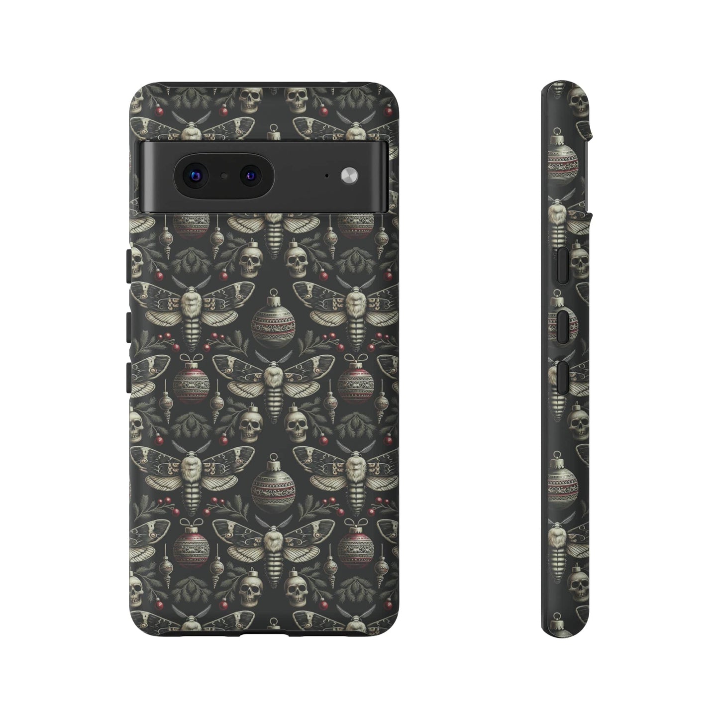 Dark Moth and Skull Holiday Phone Case