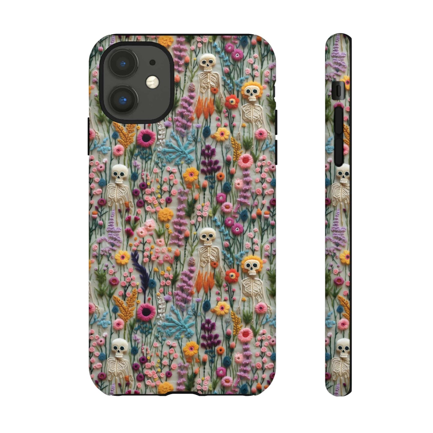 Floral Skeleton Impact Resistant Phone Case