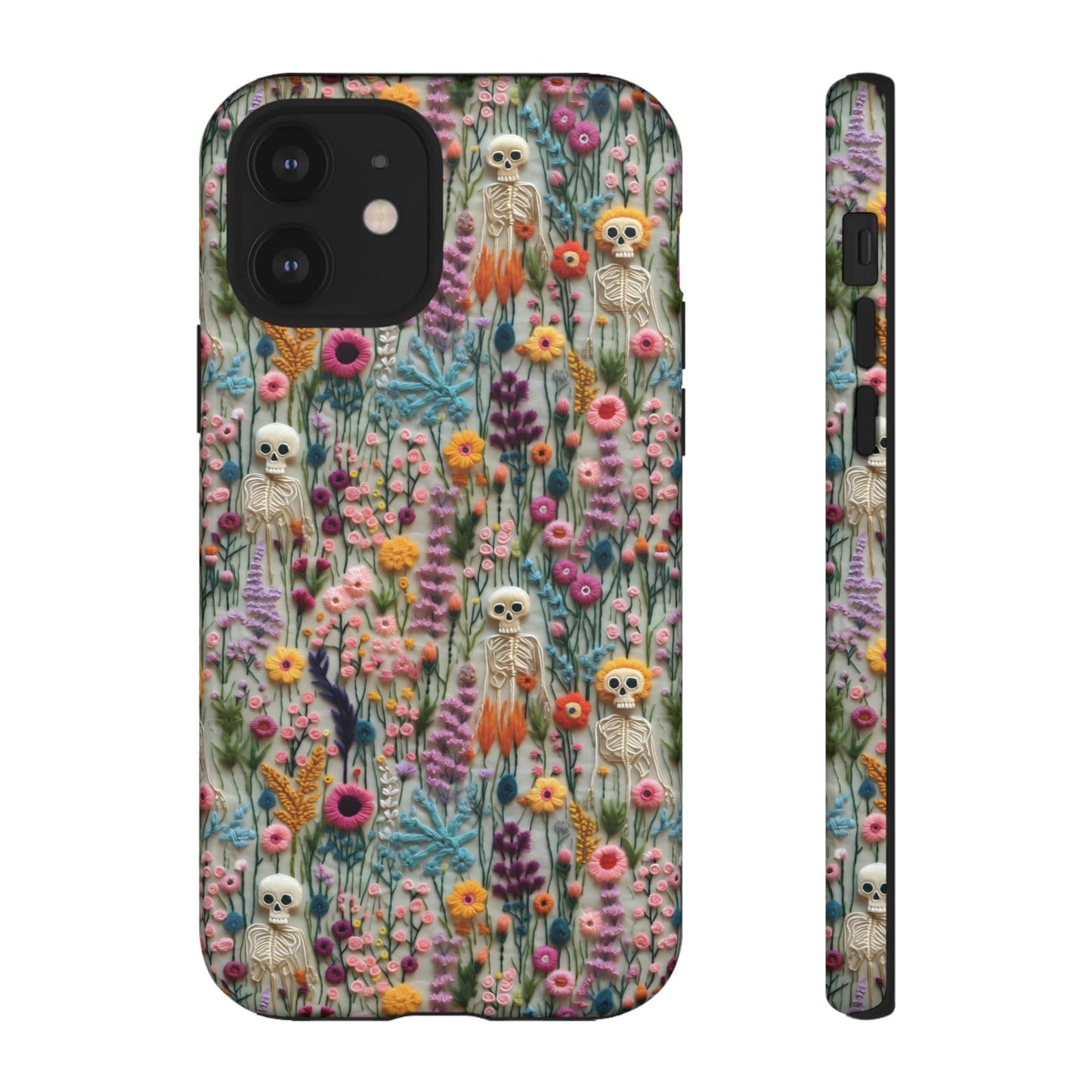 Floral Skeleton Impact Resistant Phone Case