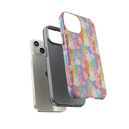 Pastel Ghost Faux Embroidery Impact Resistant Phone Case