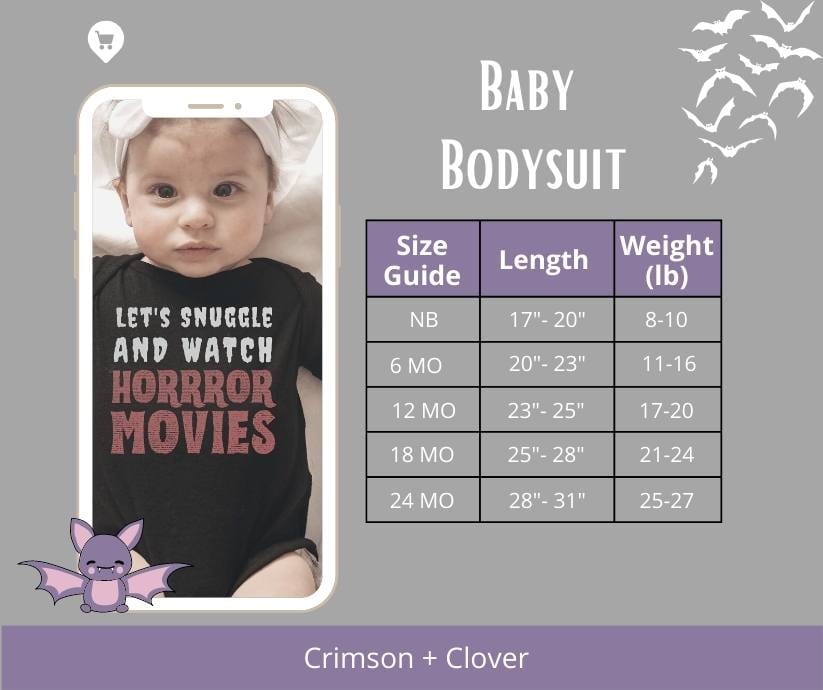 Let's Snuggle and Watch Horror Movies Baby Bodysuit
