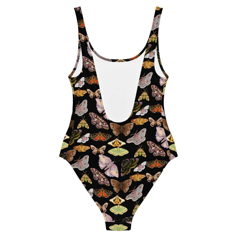 Moth Print One-Piece Swimsuit