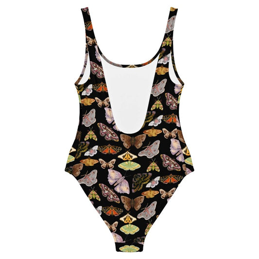 Moth Print One-Piece Swimsuit
