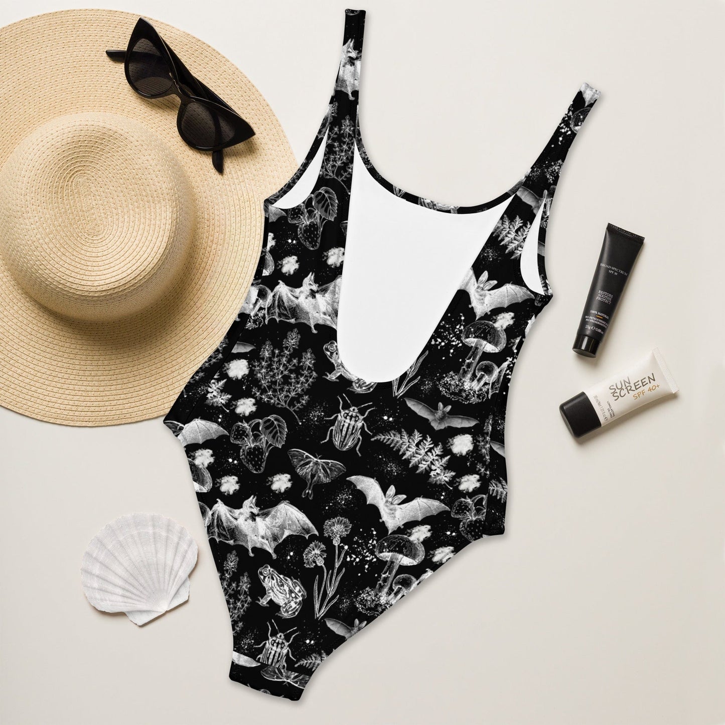 Dark Cottagecore One-Piece Swimsuit