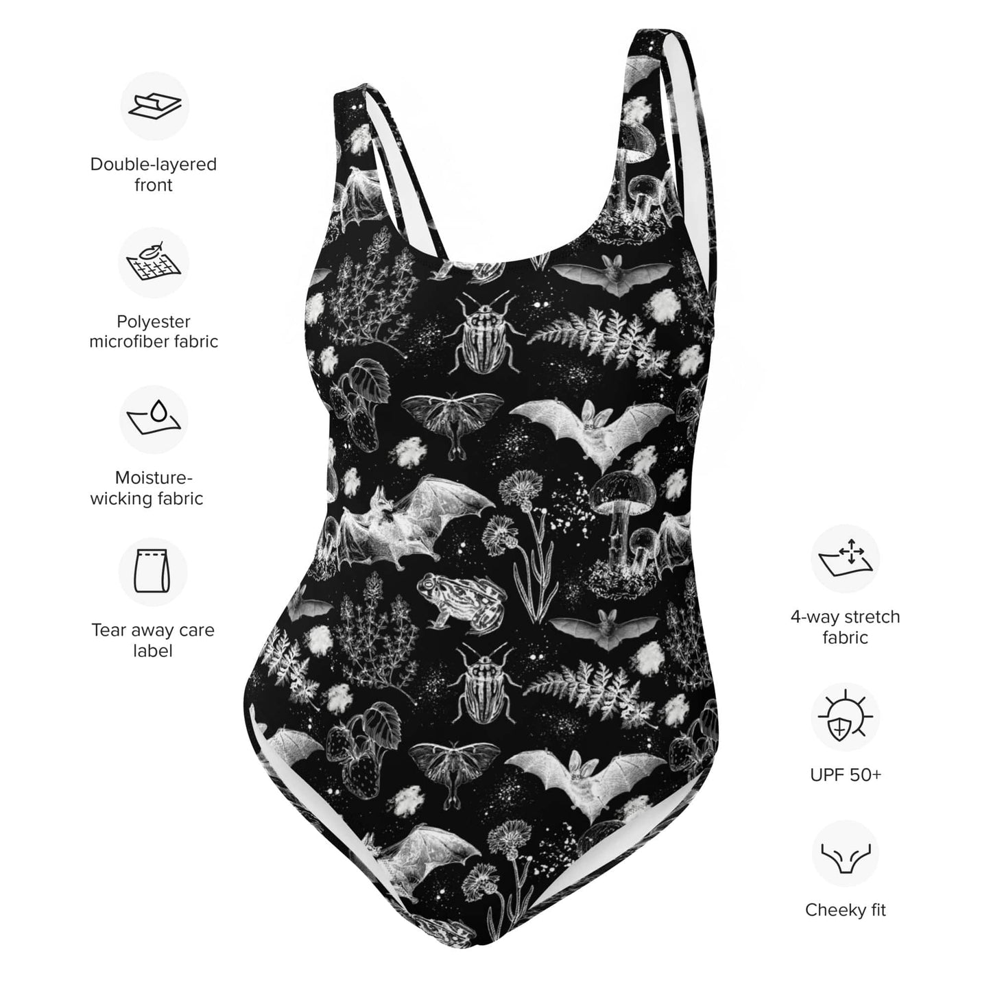 Dark Cottagecore One-Piece Swimsuit