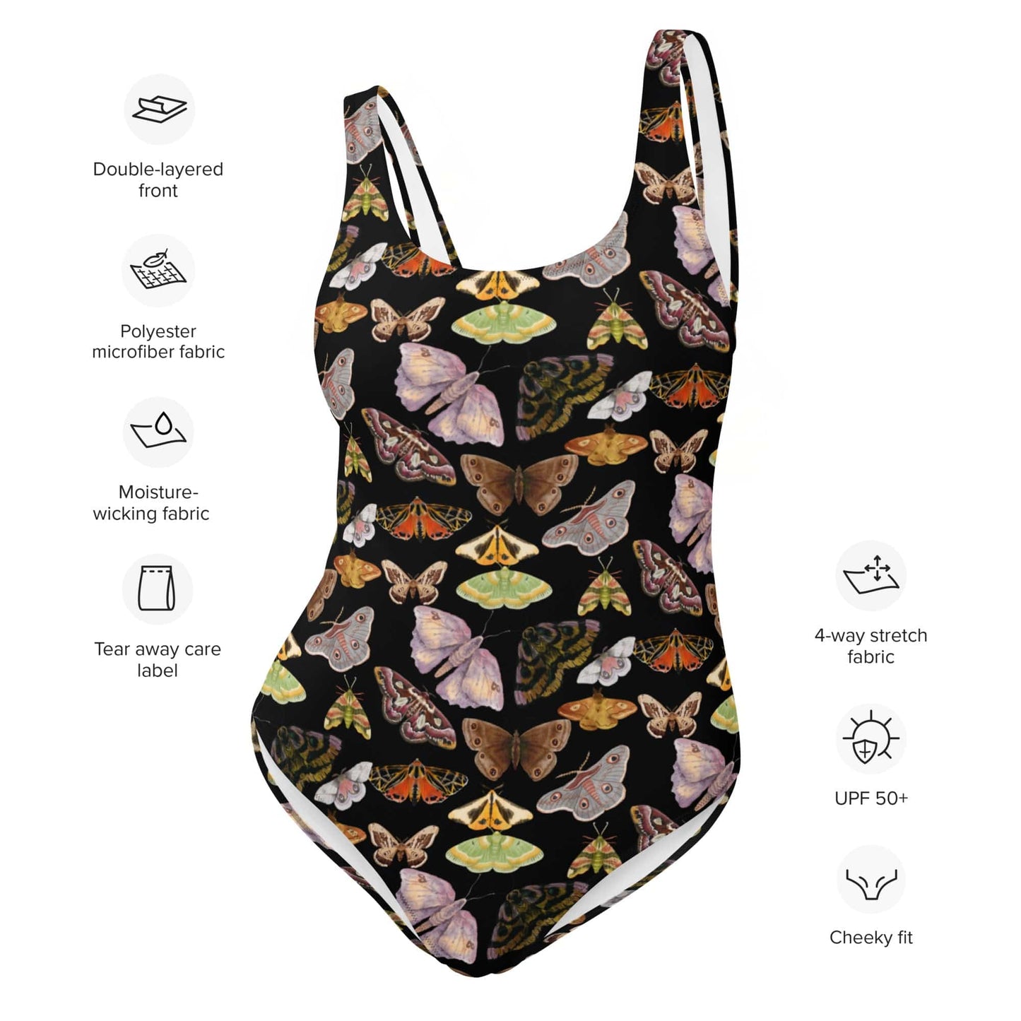 Moth Print One-Piece Swimsuit