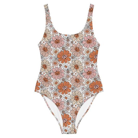 Pumpkin Daisy One-Piece Swimsuit