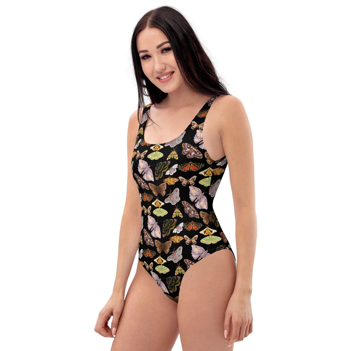 Moth Print One-Piece Swimsuit
