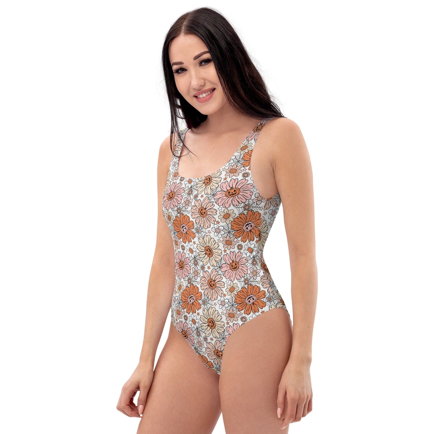 Pumpkin Daisy One-Piece Swimsuit