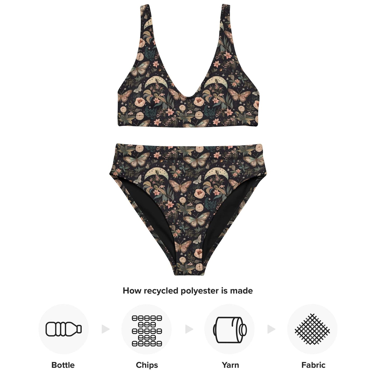 Night Moth high-waisted bikini
