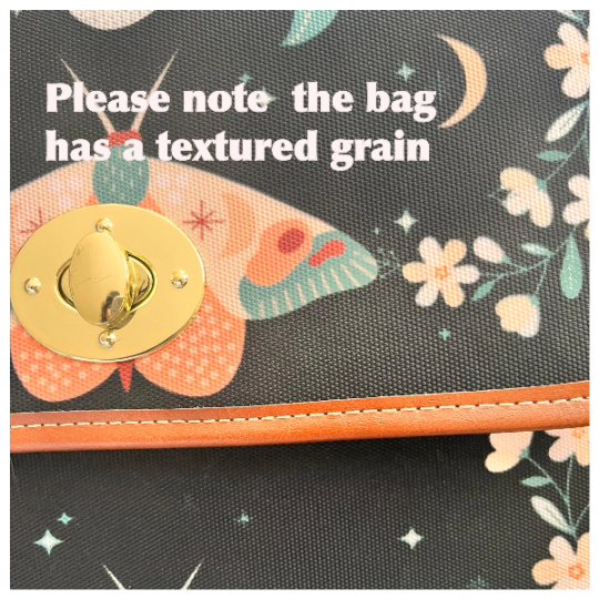 Floral Ghost Canvas Bag with Black Trim