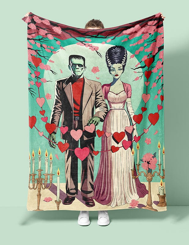 Frank and Bride Cherry Blossom Velveteen Blanket