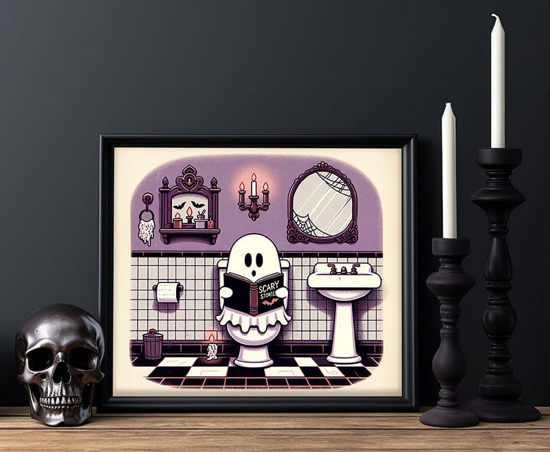 Goth Bathroom Ghost Poster Print