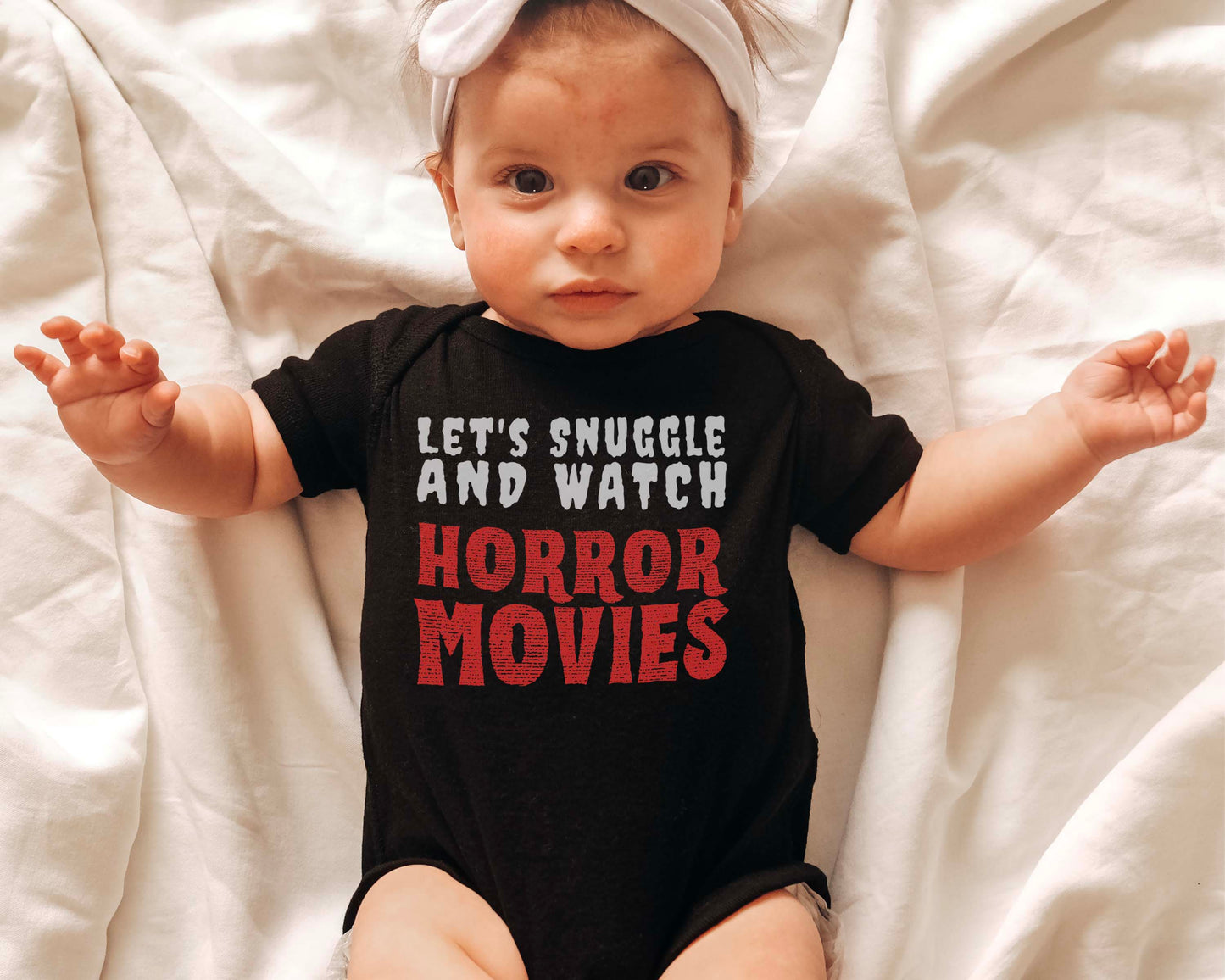 Let's Snuggle and Watch Horror Movies Baby Bodysuit