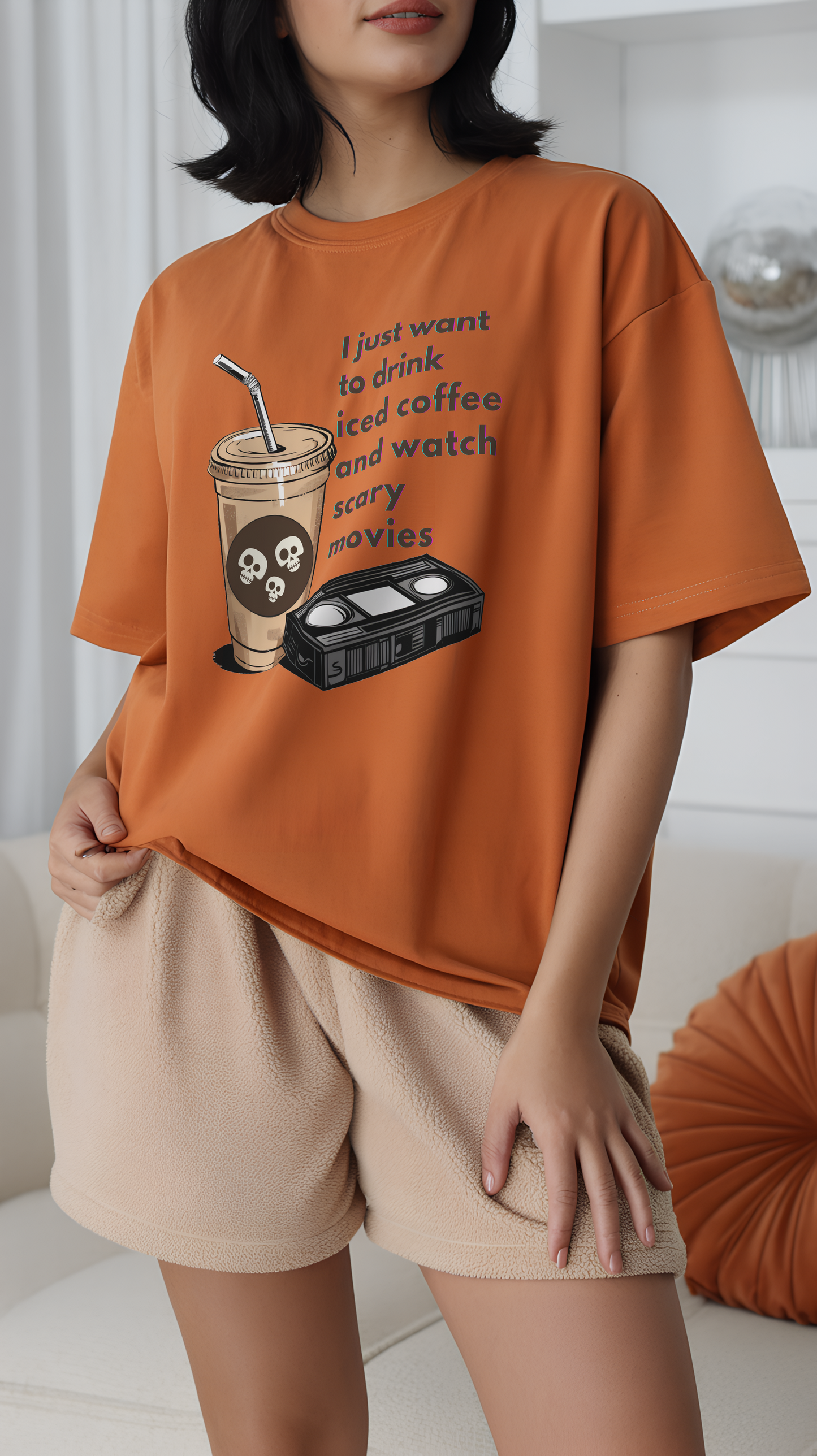 Iced Coffee + Scary Movies Tee