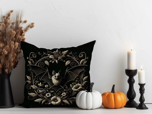 Sepiatone Floral Bat Pillow Case