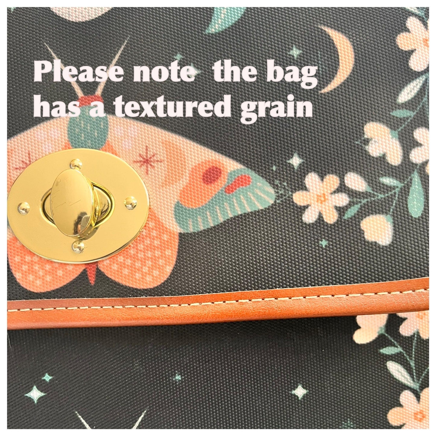 Cottage Ghosts Satchel Bag with Black Trim