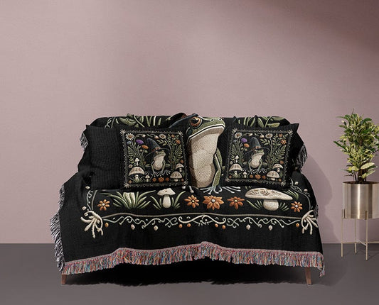 Wizard Frog Woven Pillow