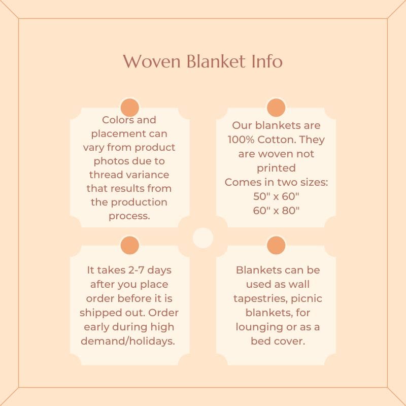 Bat Embroidery Woven Blanket