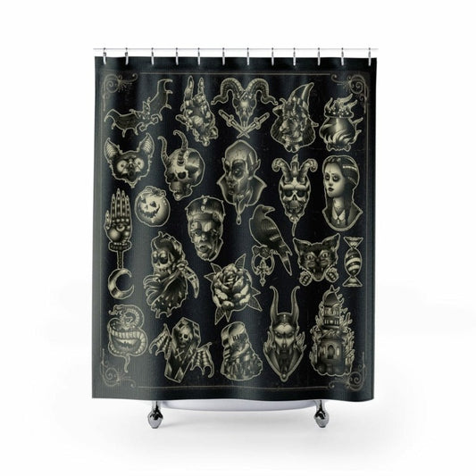 Spooky Creatures Fabric Shower Curtain