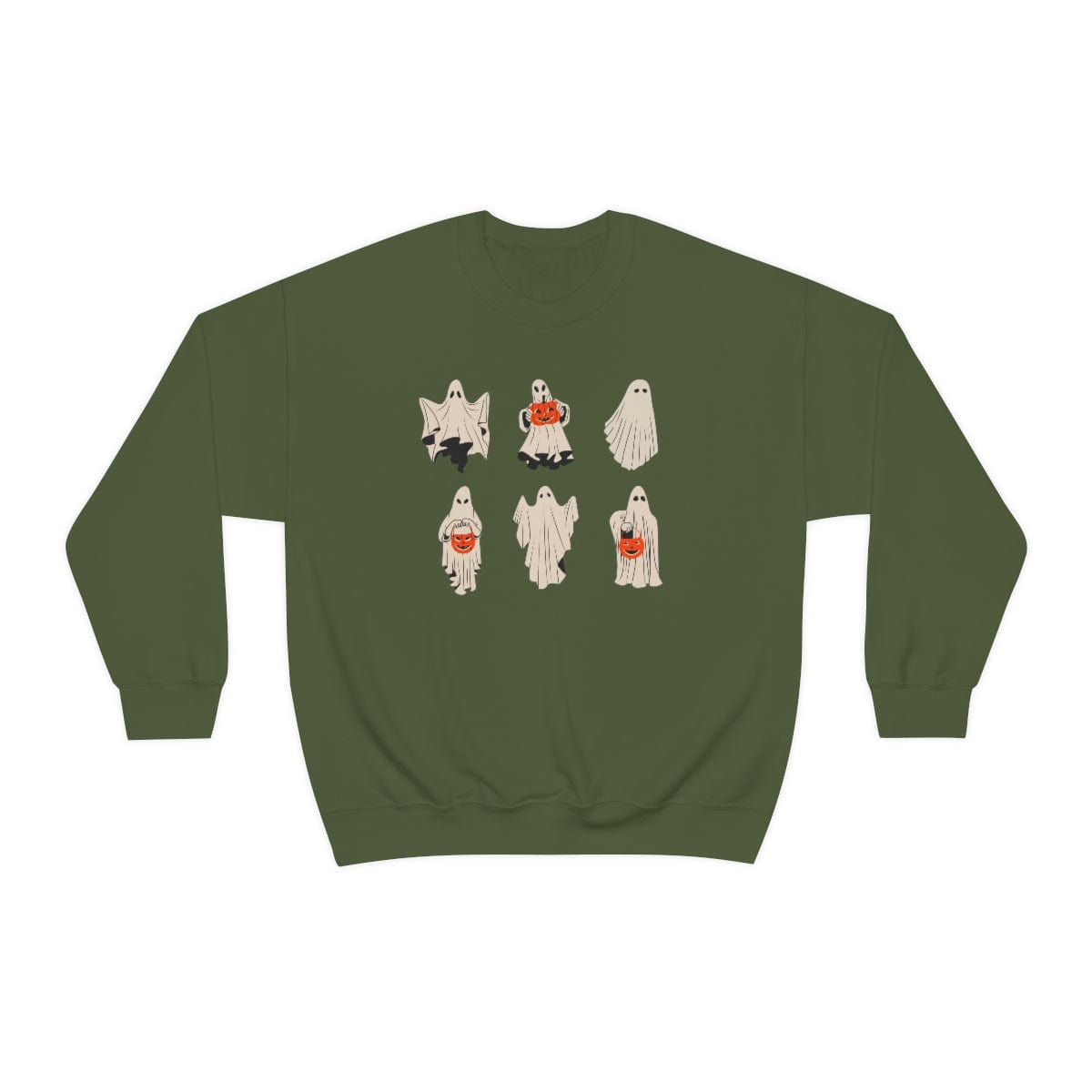 Retro Ghosties with Pumpkin Pails Crewneck Sweatshirt