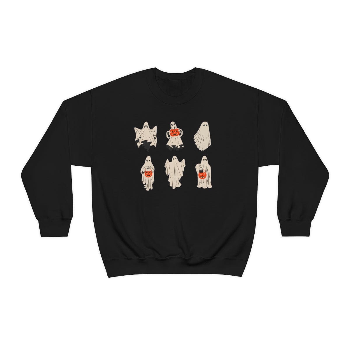 Retro Ghosties with Pumpkin Pails Crewneck Sweatshirt