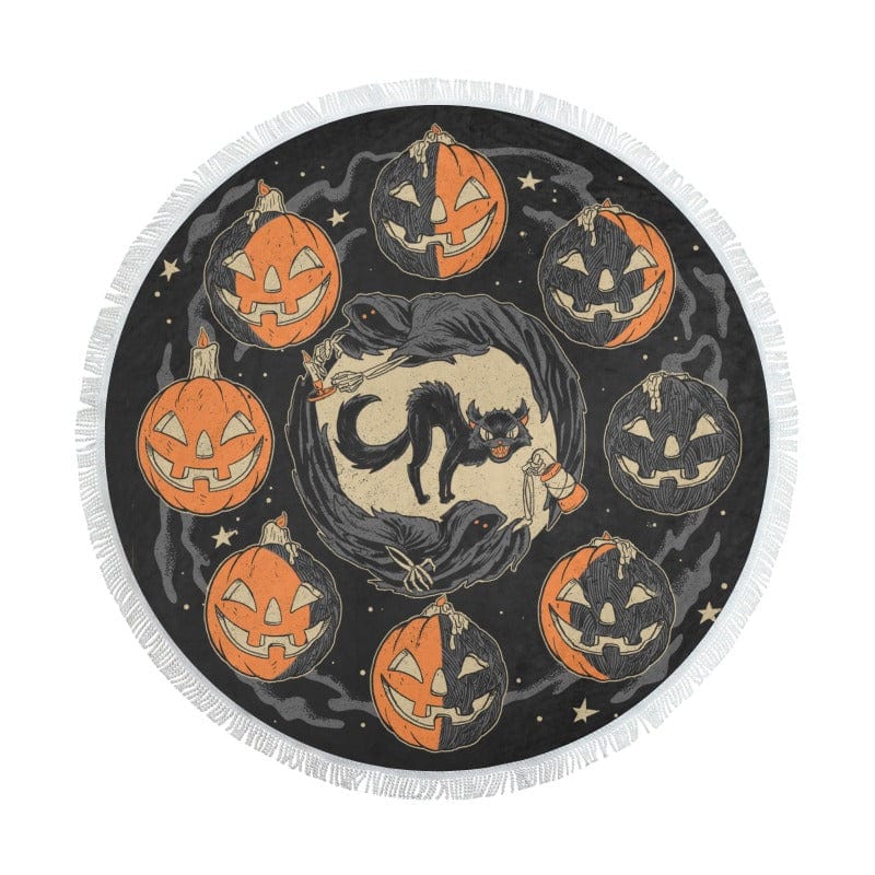 Pumpkin Moonphase Shawl Towel