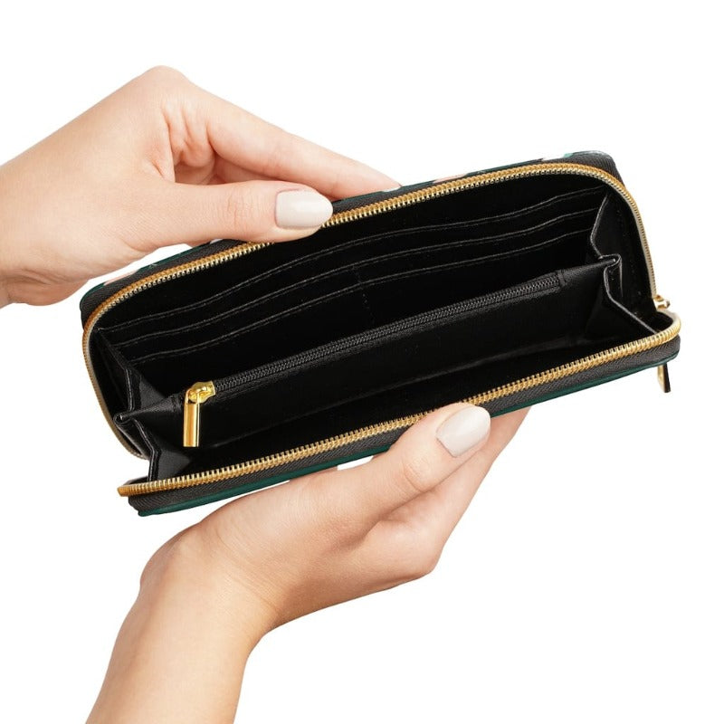Green Spoopy Zippered Wallet