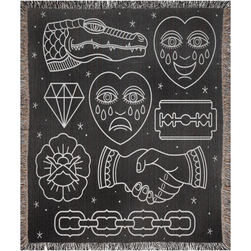Tattoo Flash Woven Blanket