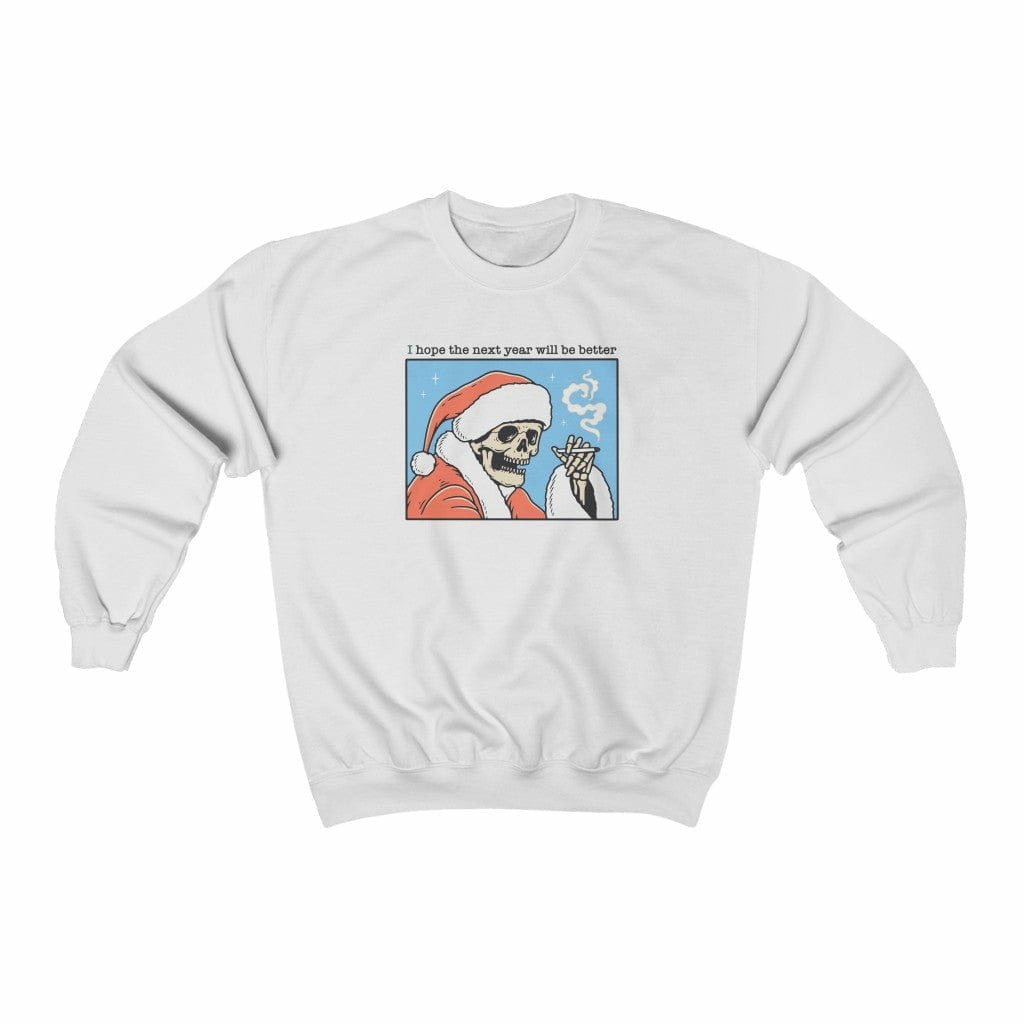 Optimistic Skeleton Santa Sweatshirt