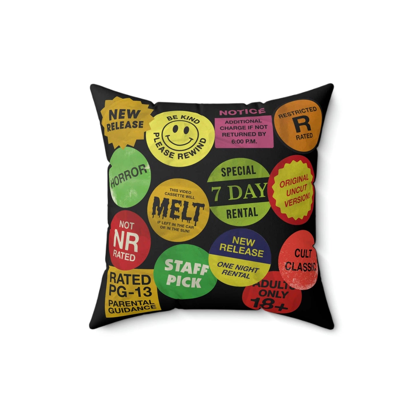 VHS Sticker Faux Suede Pillow Case
