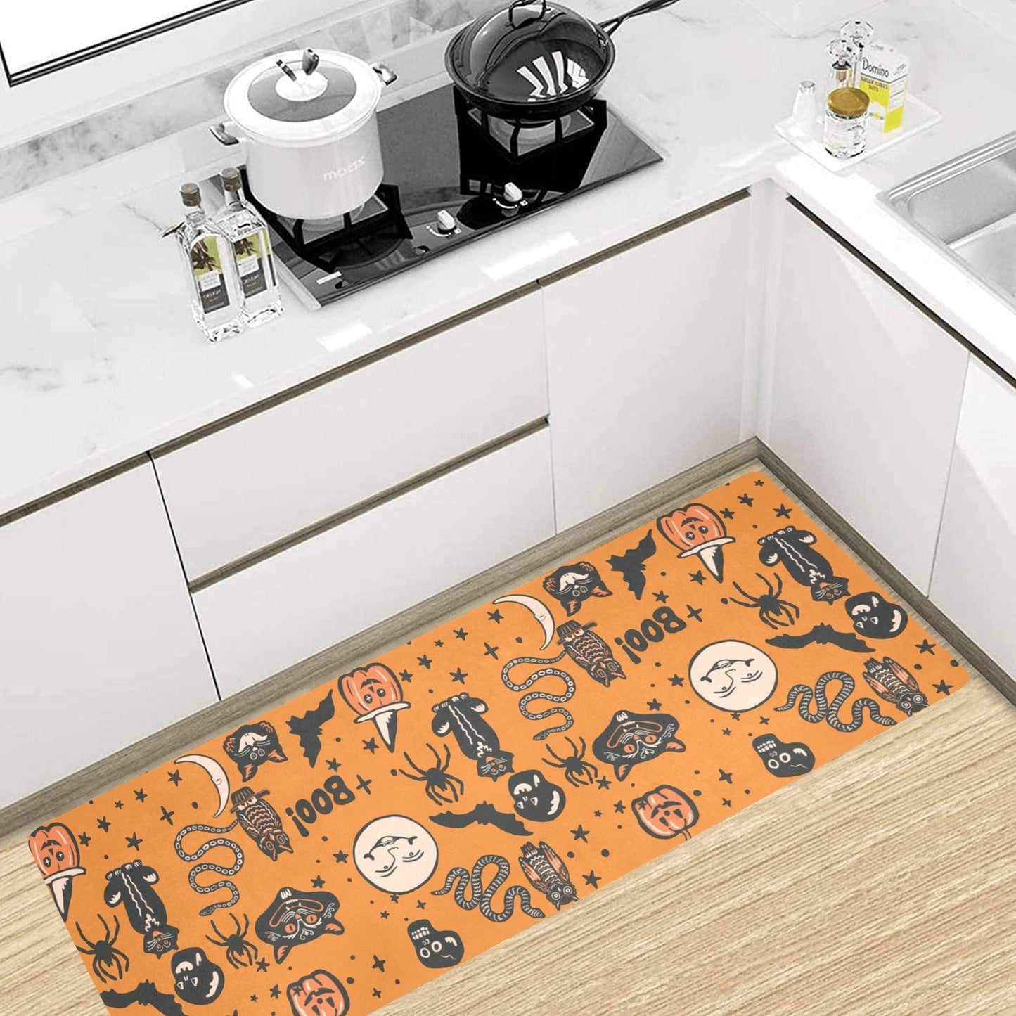 Vintage Halloween Kitchen Mat Extended Size Kitchen Mat 48"x17"