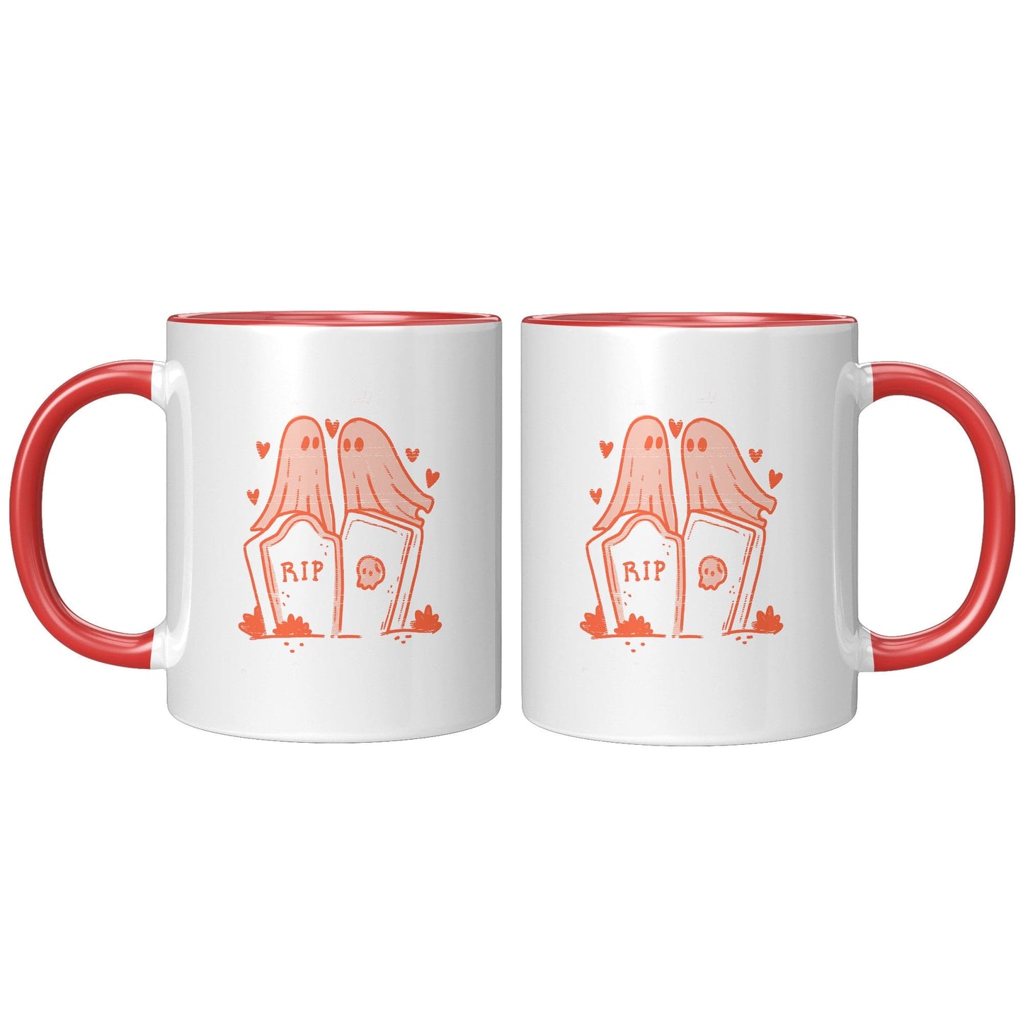 Graveyard Boo Red Accent Mug
