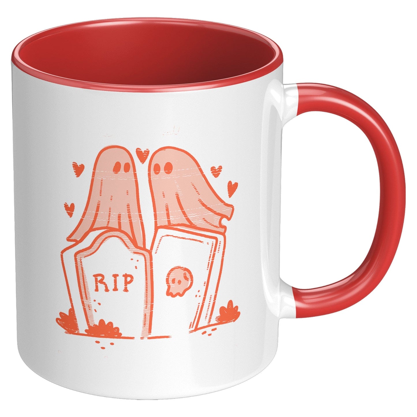 Graveyard Boo Red Accent Mug