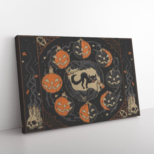 Jack O'Lantern Moon Phase Canvas Art