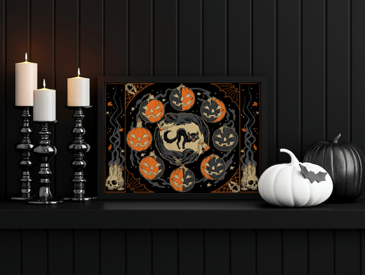 Jack O'Lantern Moon Phase Phases Poster