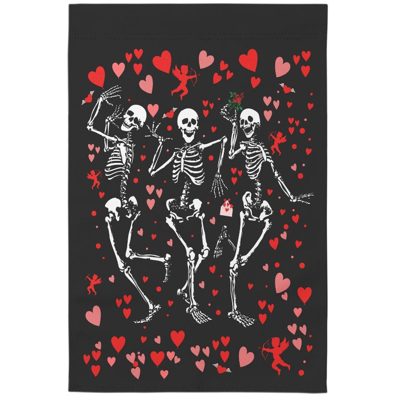 Valloween Skeleton Garden Flag
