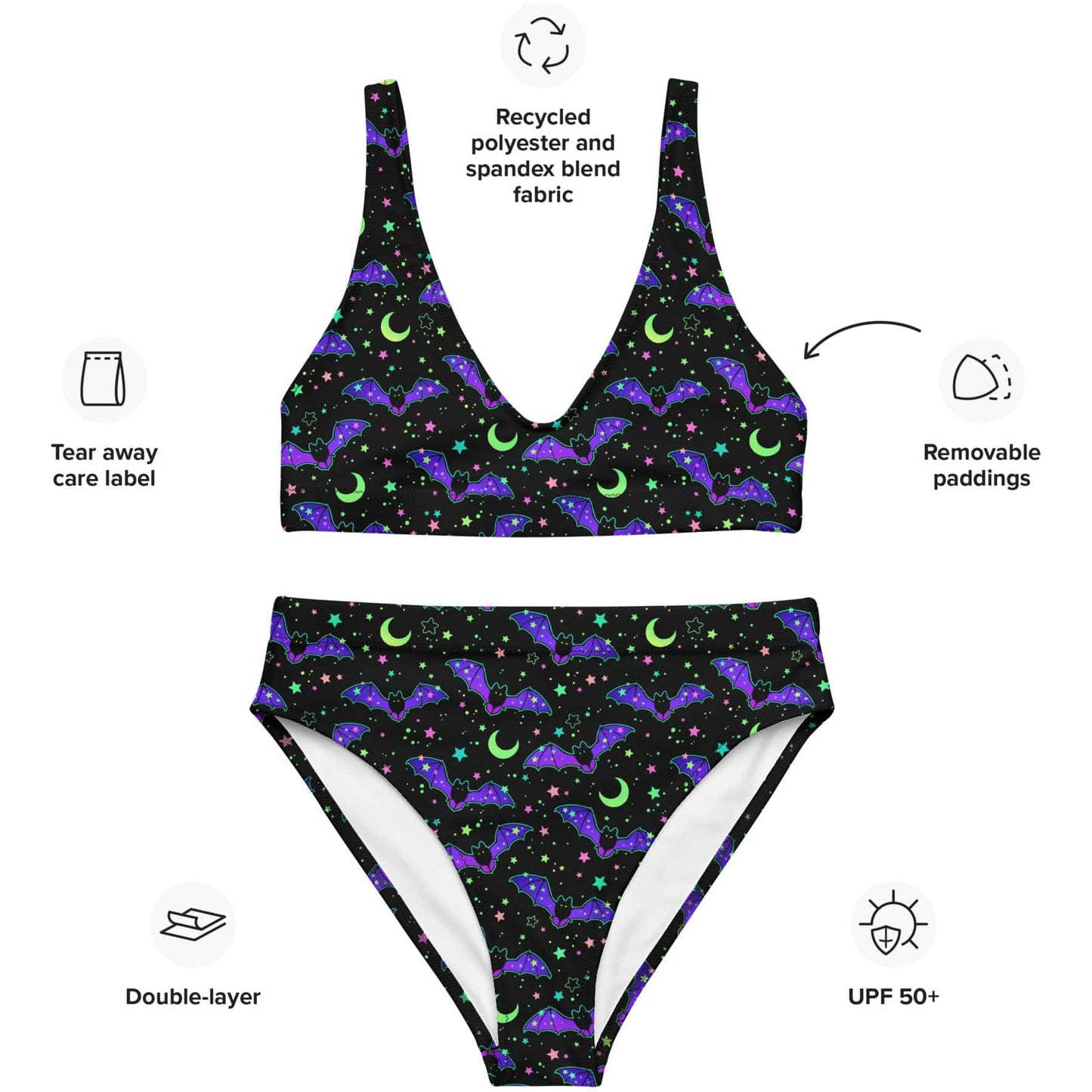 Luna Bats High-waisted bikini