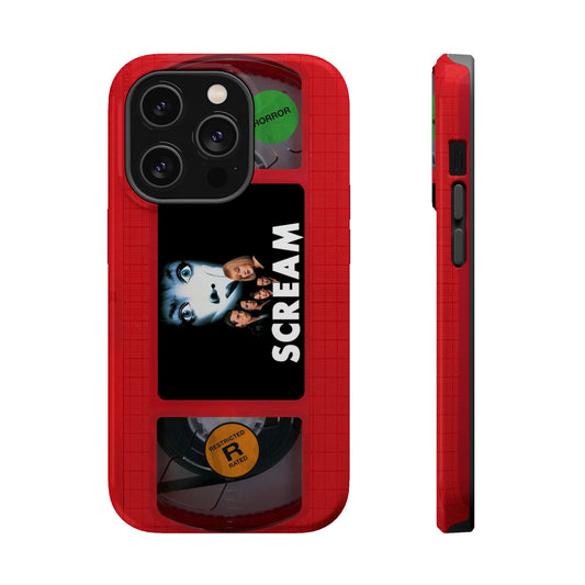 Scream Red MagSafe Impact Resistant VHS Phone Case