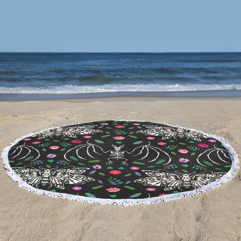 Nocturnal Botanical Round Shawl Towel