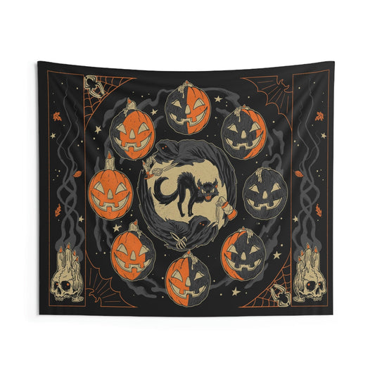 Pumpkin Moonphase Tapestry