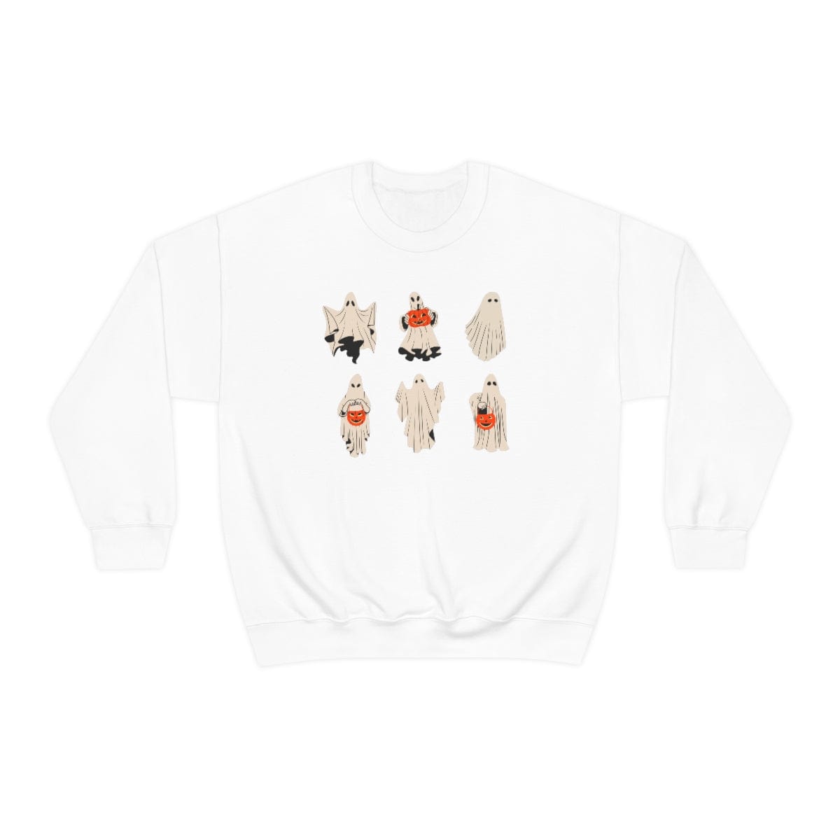 Retro Ghosties with Pumpkin Pails Crewneck Sweatshirt
